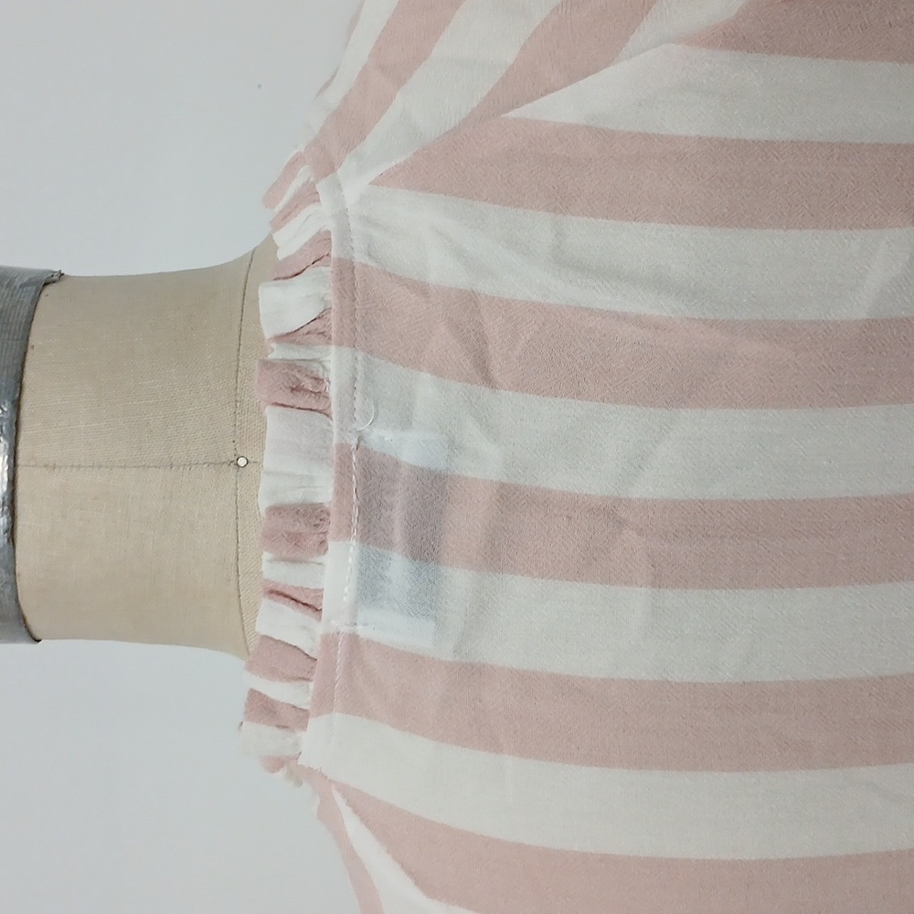 Sundays Tie Front Top in Pink and White Stripe - Picture 8 of 13